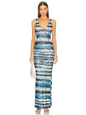 Ronny Kobo Rozio Dress Blue Tye Dye Multi Womens SIze Small